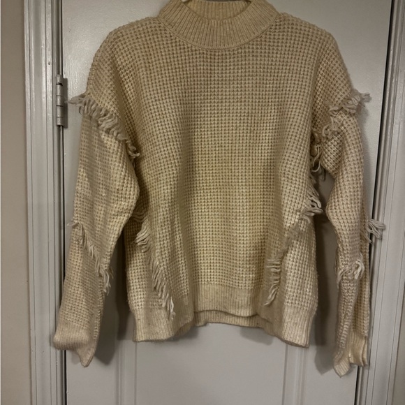 Michael Kors Cream Sweater with Fringe Details - Picture 2 of 5